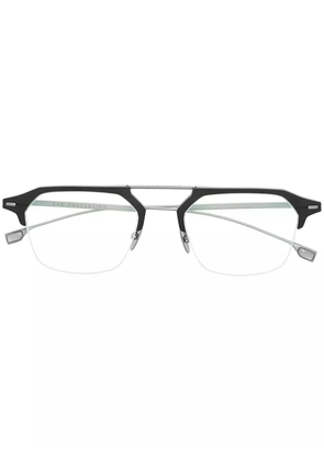 BOSS logo square glasses - Black