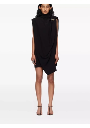 Jean Paul Gaultier draped stand-collar asymmetrical dress - Black