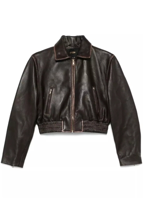 Maje leather jacket - Brown