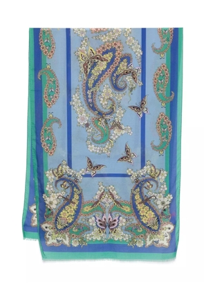 ETRO floral-print scarf - Blue