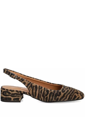 BILLI BI slingback leopard print pumps - Brown