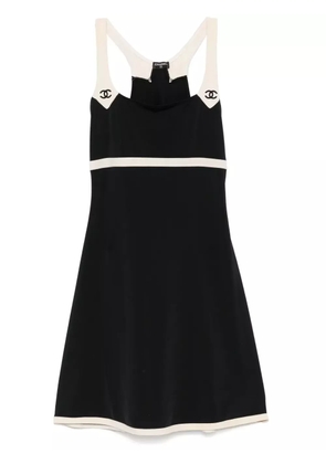 CHANEL Pre-Owned 2000s CC-logo embroidery beach dress - Black