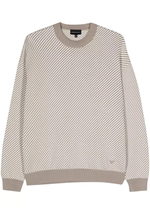 Emporio Armani striped ribbed jumper - Grey