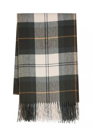 Barbour check-pattern fringed scarf - Green