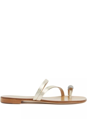 Giuseppe Zanotti Febe Carre embellished-toe leather sandals - Gold