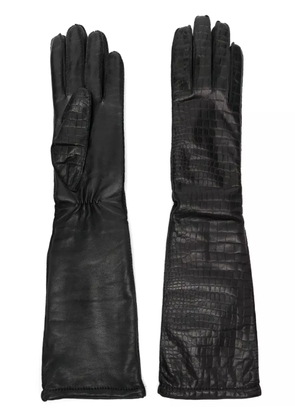 Manokhi croc-effect long gloves - Black
