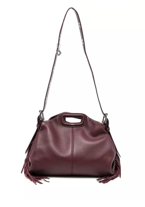 Maje fringed leather tote bag - Red