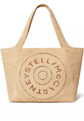 Stella McCartney logo-embroidered tote bag - Neutrals