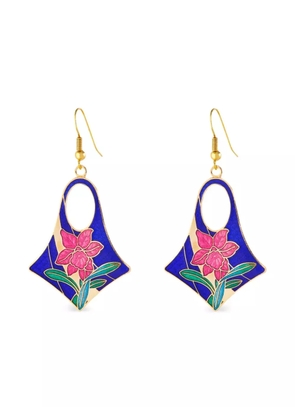 Susan Caplan Vintage 1980 floral-embellishment earrings - Gold