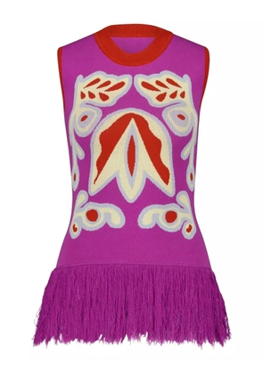 PAULA Tina Bellflower jacquard tank top - Pink