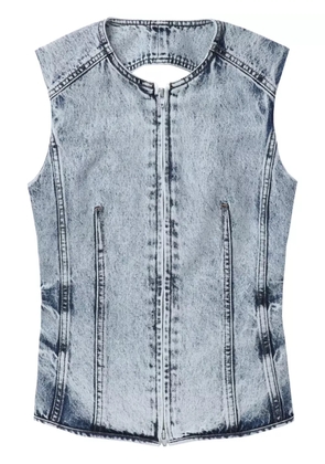 Juun.J acid-wash denim vest - Blue