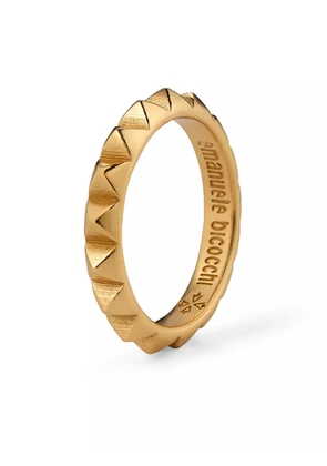 Emanuele Bicocchi engraved-logo band ring - Gold