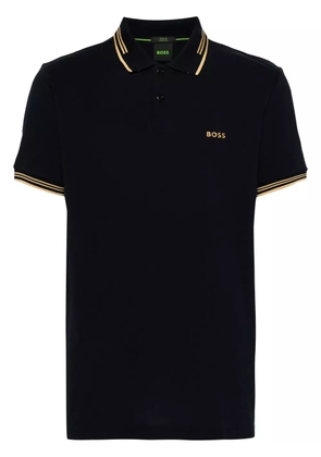 BOSS logo-print polo shirt - Blue