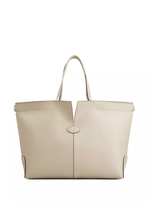 Tod's medium-small leather tote bag - Neutrals