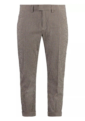 DONDUP check-pattern trousers - Brown