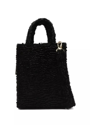 la milanesa faux-fur double-handle tote bag - Black