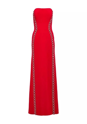 Jenny Packham crystal-embellished strapless maxi dress - Red