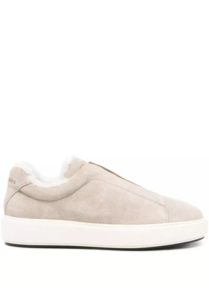 Officine Creative slip-on shearling sneakers - Neutrals