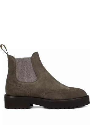Doucal's suede brogue chelsea boots - Brown