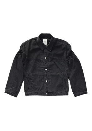 Kuro padded-shoulders denim jacket - Black