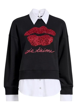 Cinq A Sept Justina crystal-embellished sweatshirt - Black