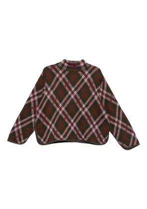 BOMPARD high-neck tartan sweater - Green