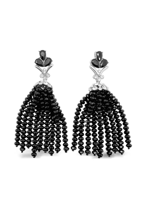 Jennifer Gibson Jewellery 1990s Monet Tassel crystal earrings - Silver