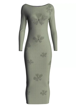 Maccapani monogram-pattern midi dress - Green