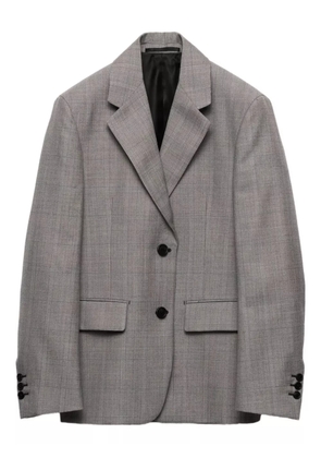 Prada checked notched-lapel blazer - Grey