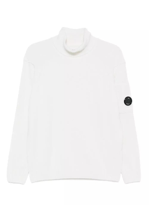 C.P. Company turtleneck lens-detail sweater - White