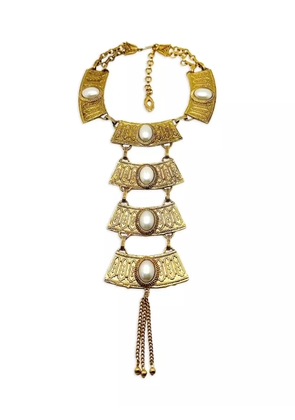 Jennifer Gibson Jewellery 1970s Egyptian Grand Bib necklace - Gold