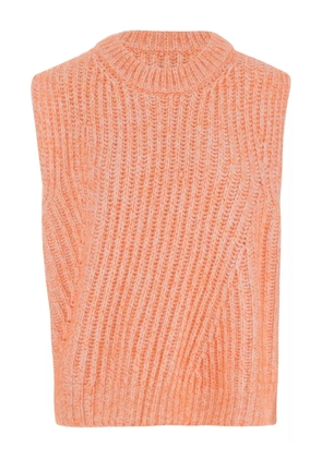 SA SU PHI ribbed crew neck sleeveless sweater - Orange