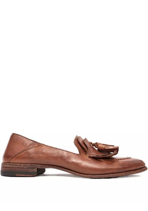 PAUL SILENCE tassel leather loafers - Brown