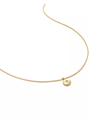 Monica Vinader 18kt recycled gold vermeil Birthstone diamond pendant necklace