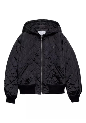 Prada quilted hooded jacket - Blue
