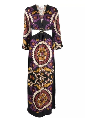 Ba&Sh cut-out floral-print long dress - Black