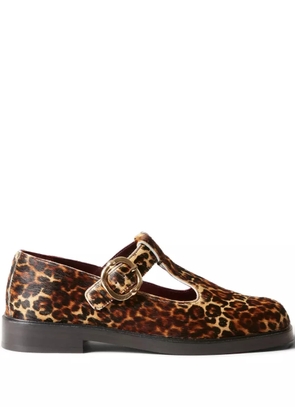Claudie Pierlot leopard-print buckle shoes - Brown