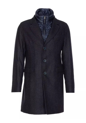 Herno herringbone single-breasted coat - Blue