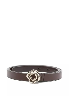Maje clover-buckle leather belt - Brown