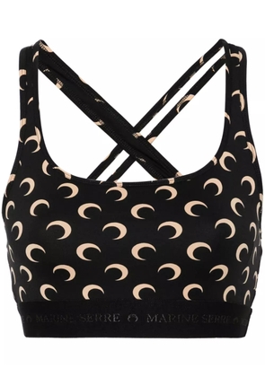 Marine Serre All Over Moon sports bra - Black