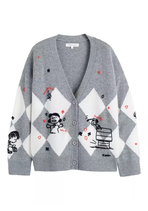 Chinti & Parker x Peanuts diamond-pattern cardigan - Grey