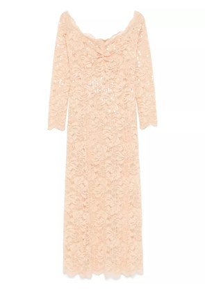 Rabanne sequinned lace maxi dress - Neutrals