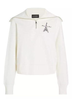Karl Lagerfeld Eiffel Tower half-zip sweatshirt - White