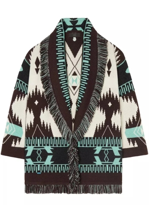 Alanui Icon Jacquard fringed cardigan - Black
