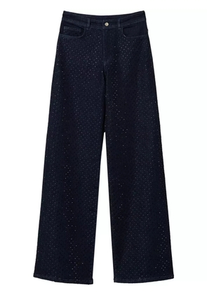 TWINSET rhinestone-embellished wide-leg jeans - Blue