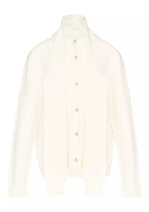 MM6 Maison Margiela scarf-detail button-up cardigan - Neutrals