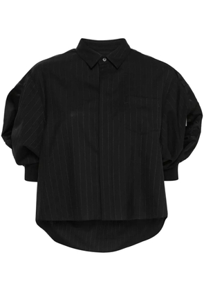 sacai pinstripe cropped shirt - Blue