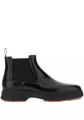 Santoni elastic-panel leather boots - Black