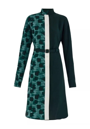 Ferragamo colour-blocked belted shirt dress - Green