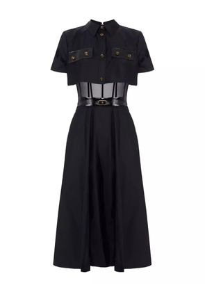Elisabetta Franchi shirt belted midi dress - Black